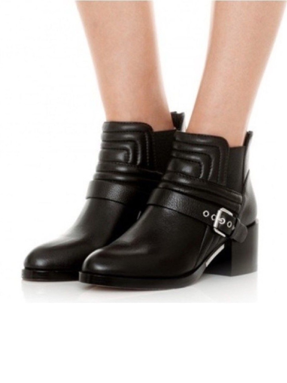 Sigerson Morrison Kabira Black Moto Ankle Booties SIze: 7.5